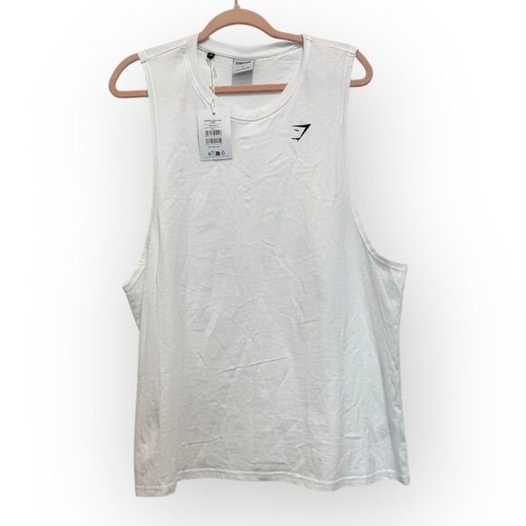 Gymshark White Training Drop Arm Tank - Size Large, NWT - Picture 4 of 7